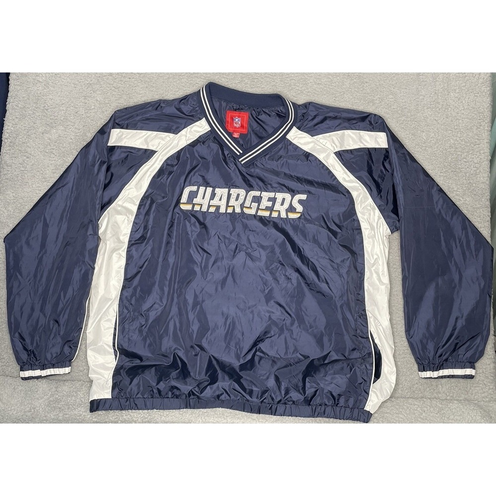 Los Angeles Chargers NFL Team Pullover Lined Jacket Navy Blue W/ Pockets Men 4XL